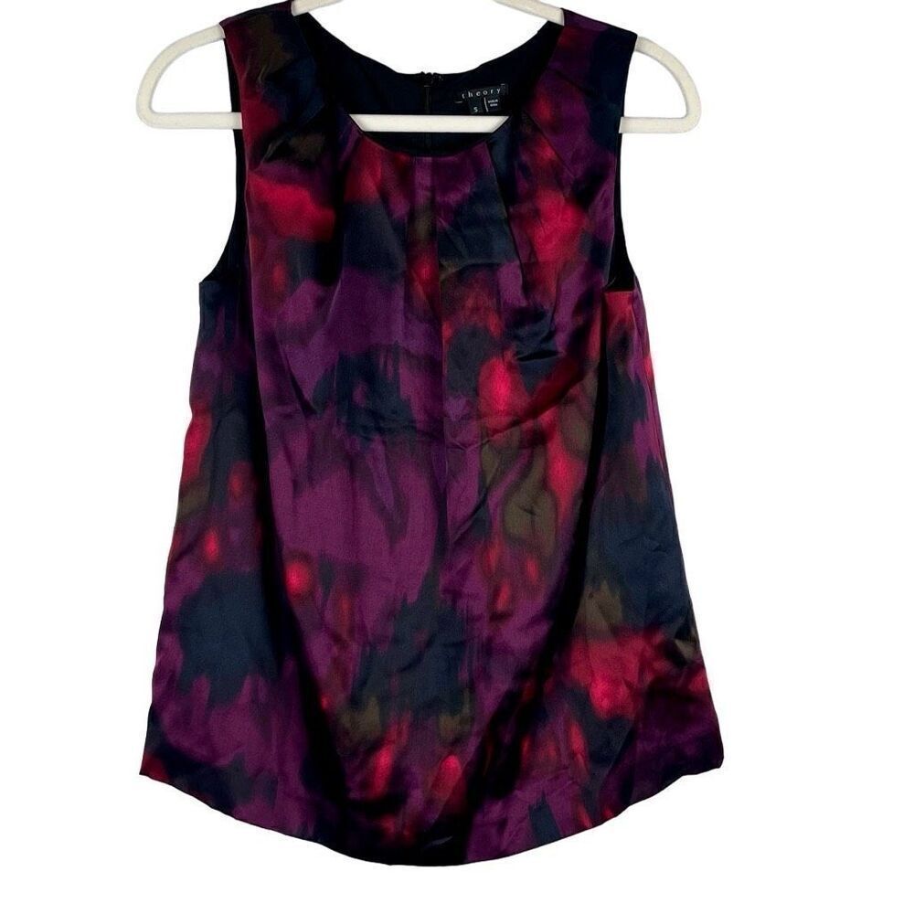 Theory Purple 100% Silk Sleeveless Blouse S